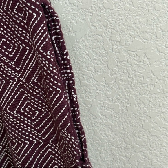 Effie’s Heart Dress Maroon Burgundy Geometric Women’s Tie Front XL Pockets - Picture 6 of 7